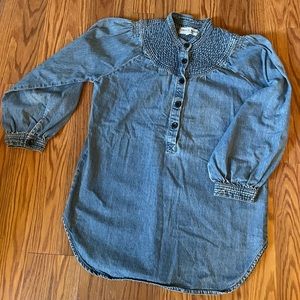 APIECE APART chambray blouse bubble sleeve denim shirt